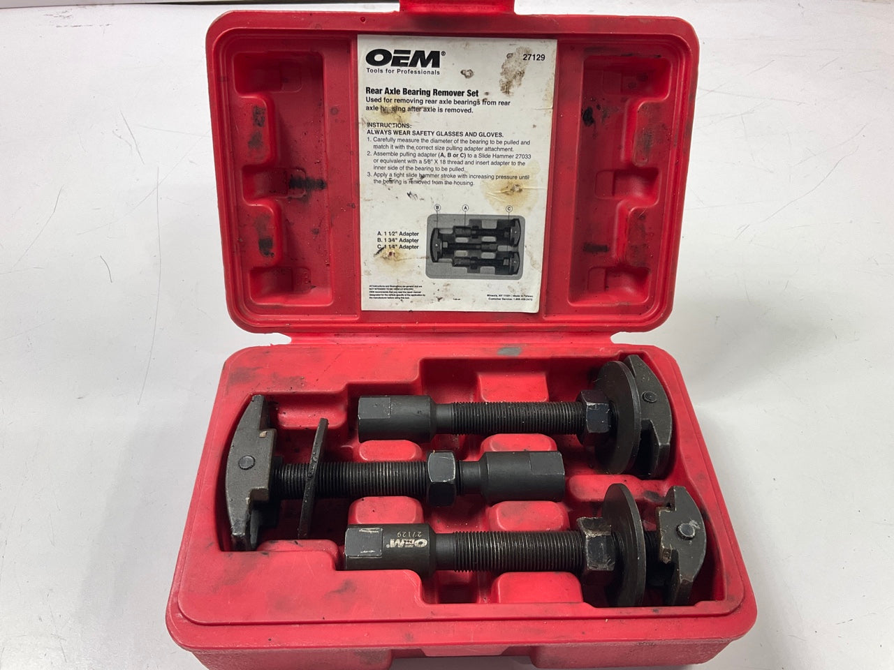 USED #5 OEM Tools 27129 Rear Axle Bearing Remover Tool Set