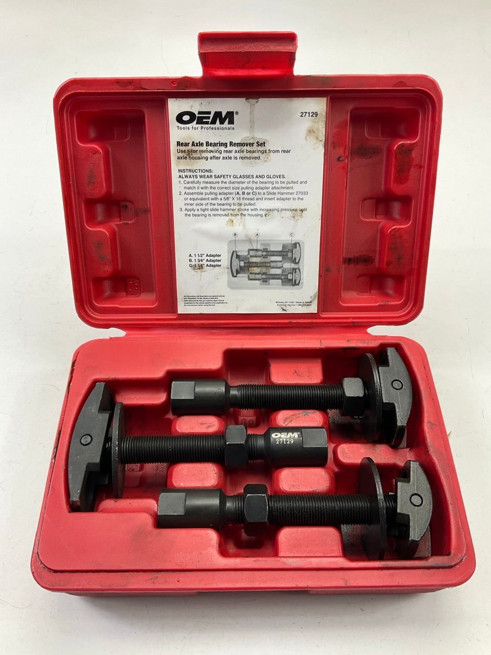 USED #6 OEM Tools 27129 Rear Axle Bearing Remover Tool Set