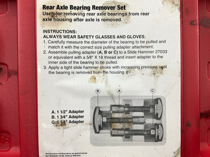 USED #6 OEM Tools 27129 Rear Axle Bearing Remover Tool Set