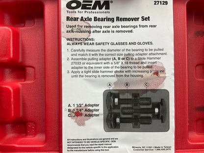 USED #7 OEM Tools 27129 Rear Axle Bearing Remover Tool Set