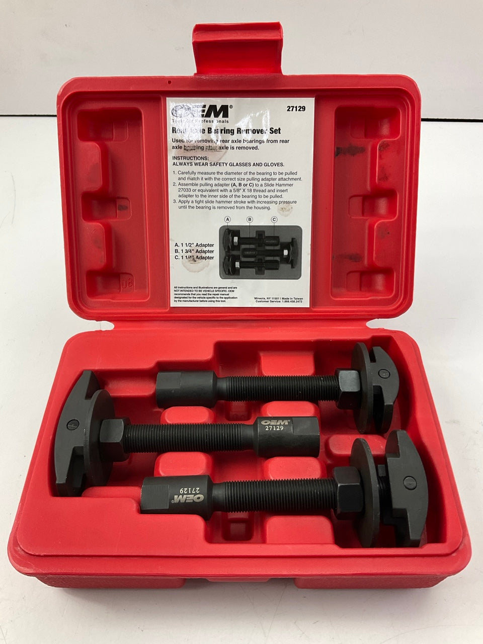 USED #9 OEM Tools 27129 Rear Axle Bearing Remover Tool Set