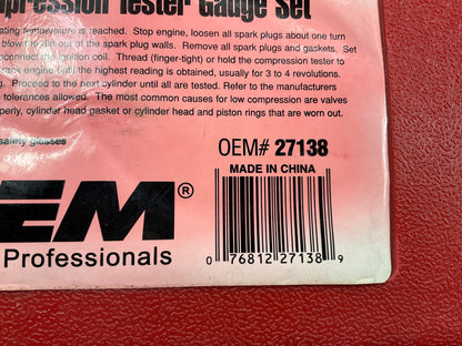 USED #17 - OEM TOOLS 27138 Engine Cylinder Compression Tester Gauge Tool Set Kit