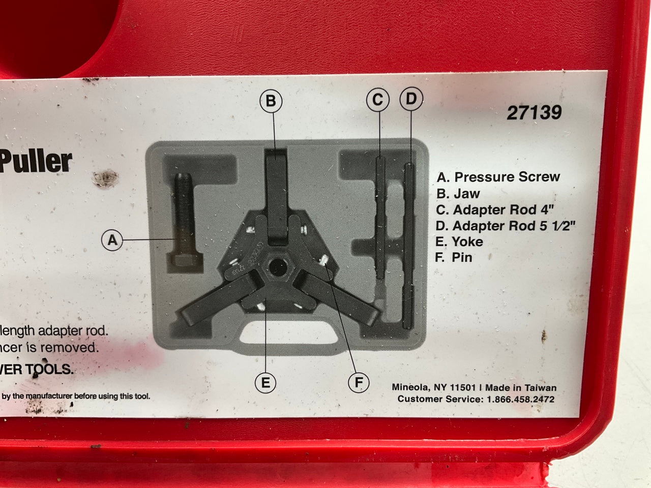 USED #16 OEM TOOLS 27139 Harmonic Damper, Balancer Removal Tool Set For Chrysler