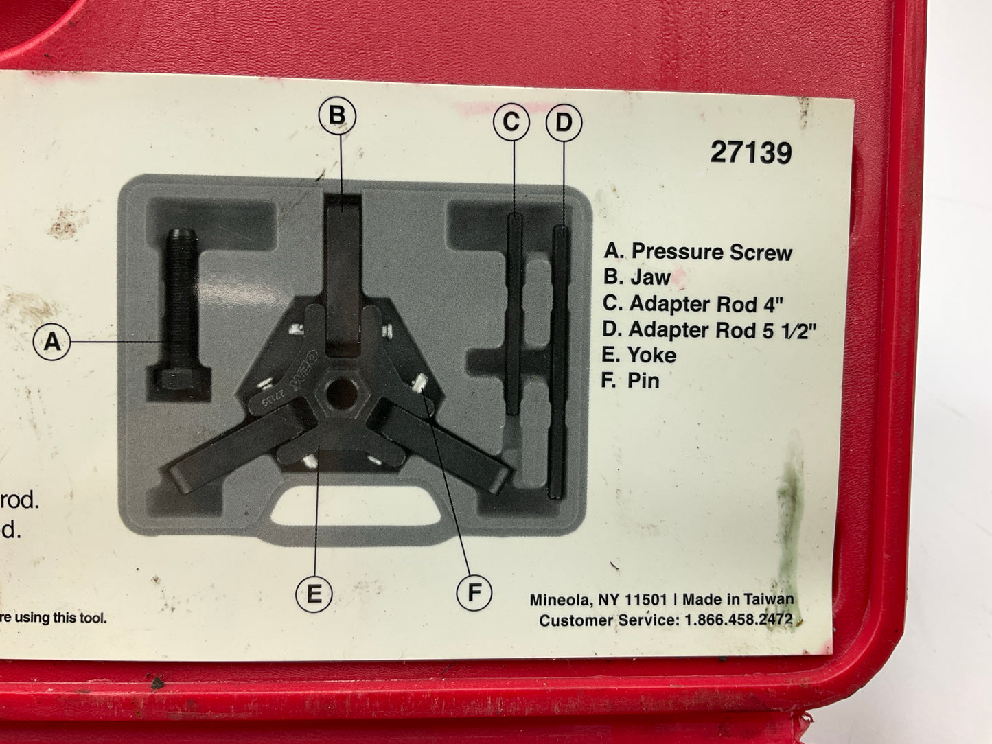 USED #21 OEM TOOLS 27139 Harmonic Damper, Balancer Removal Tool Set For Chrysler