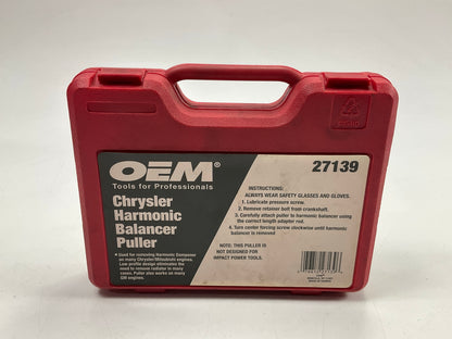 USED #27 OEM TOOLS 27139 Harmonic Damper, Balancer Removal Tool Set For Chrysler