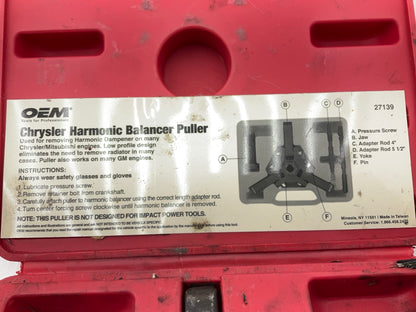 USED #29 OEM TOOLS 27139 Harmonic Damper, Balancer Removal Tool Set For Chrysler