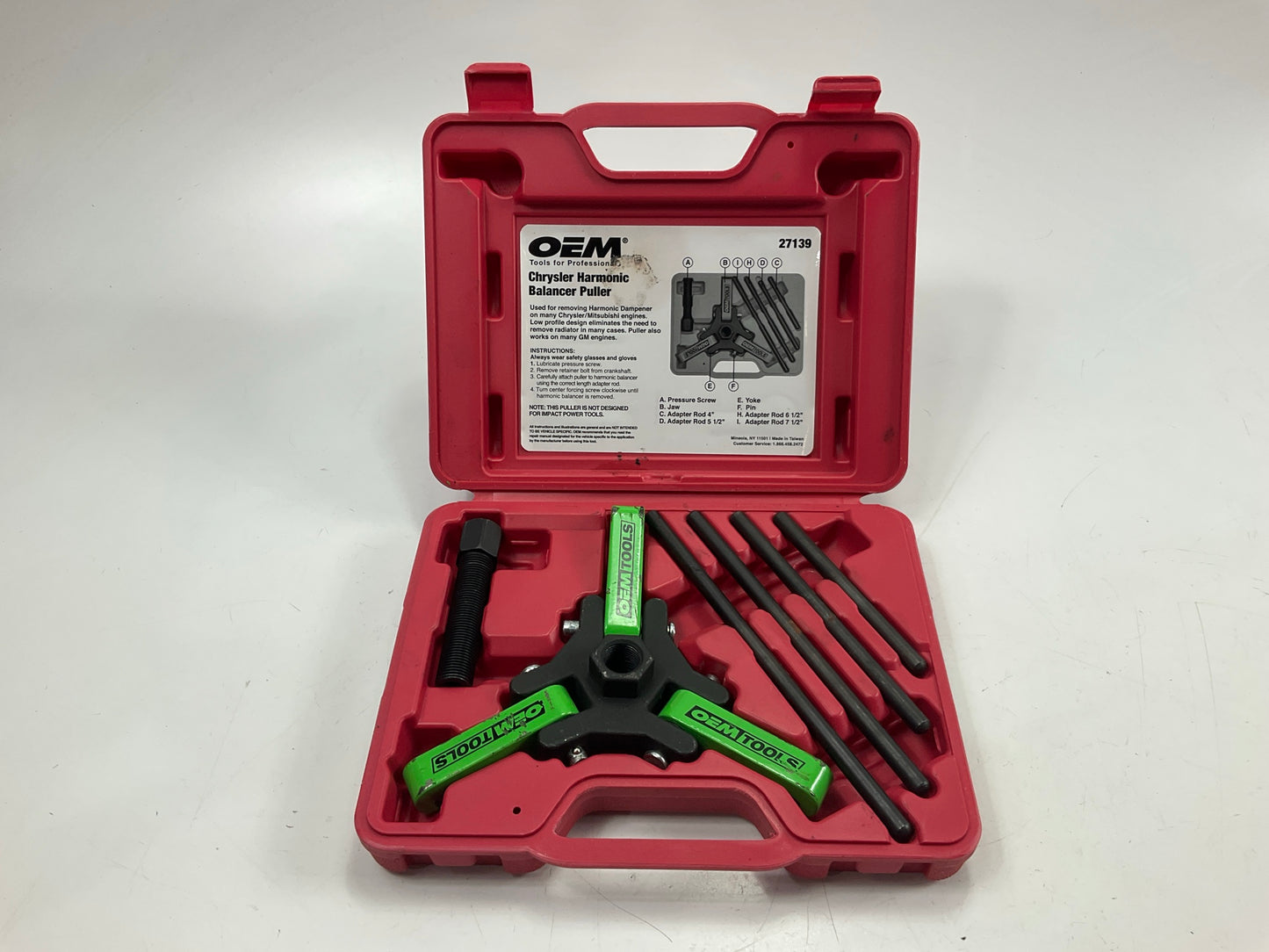 USED #31 OEM TOOLS 27139 Harmonic Damper, Balancer Removal Tool Set For Chrysler