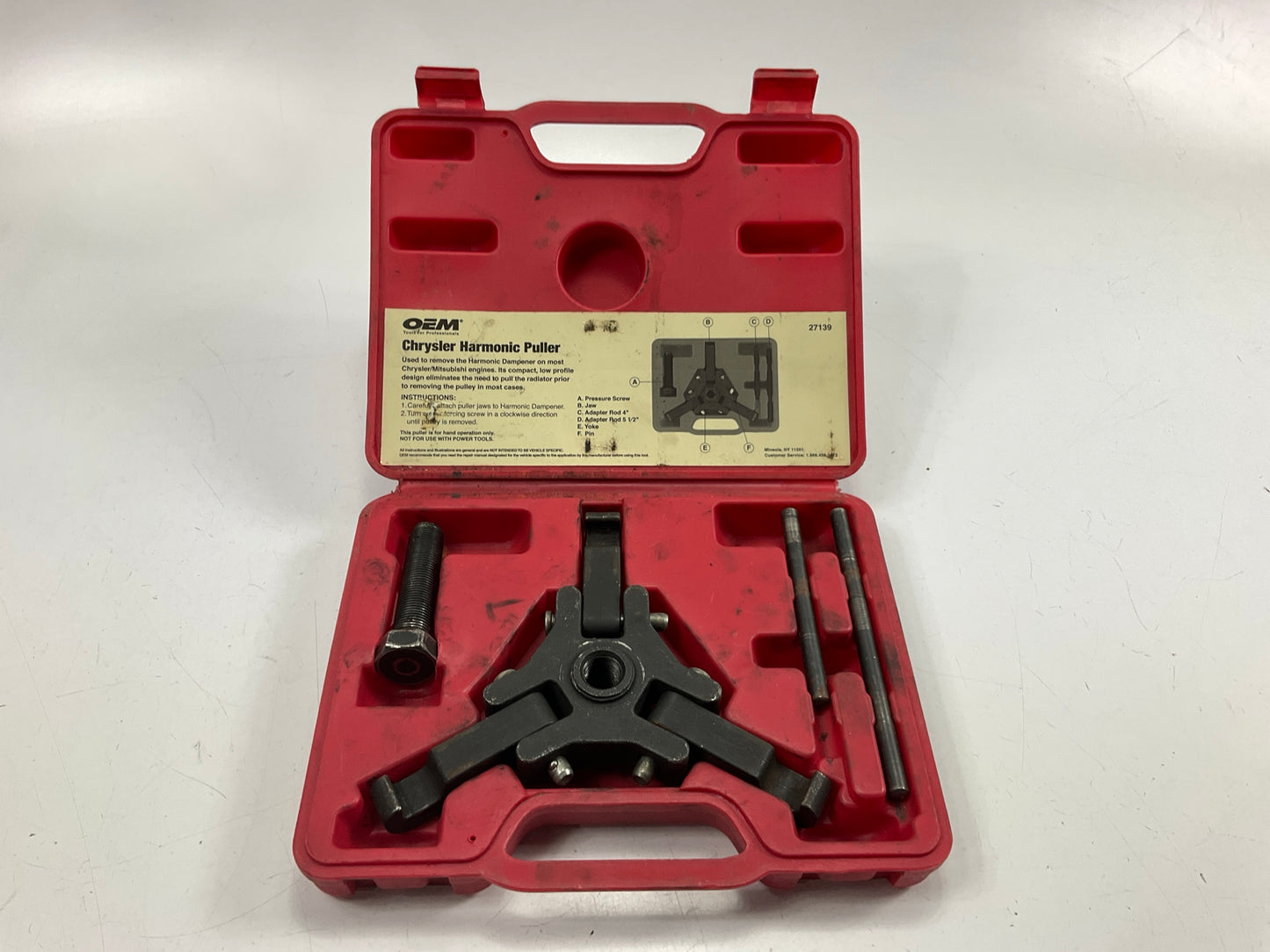 USED #33 OEM TOOLS 27139 Harmonic Damper, Balancer Removal Tool Set For Chrysler