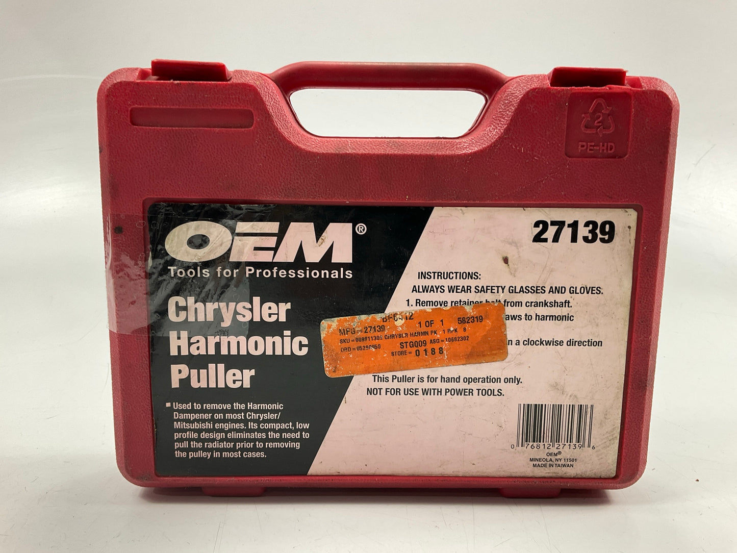 USED #33 OEM TOOLS 27139 Harmonic Damper, Balancer Removal Tool Set For Chrysler
