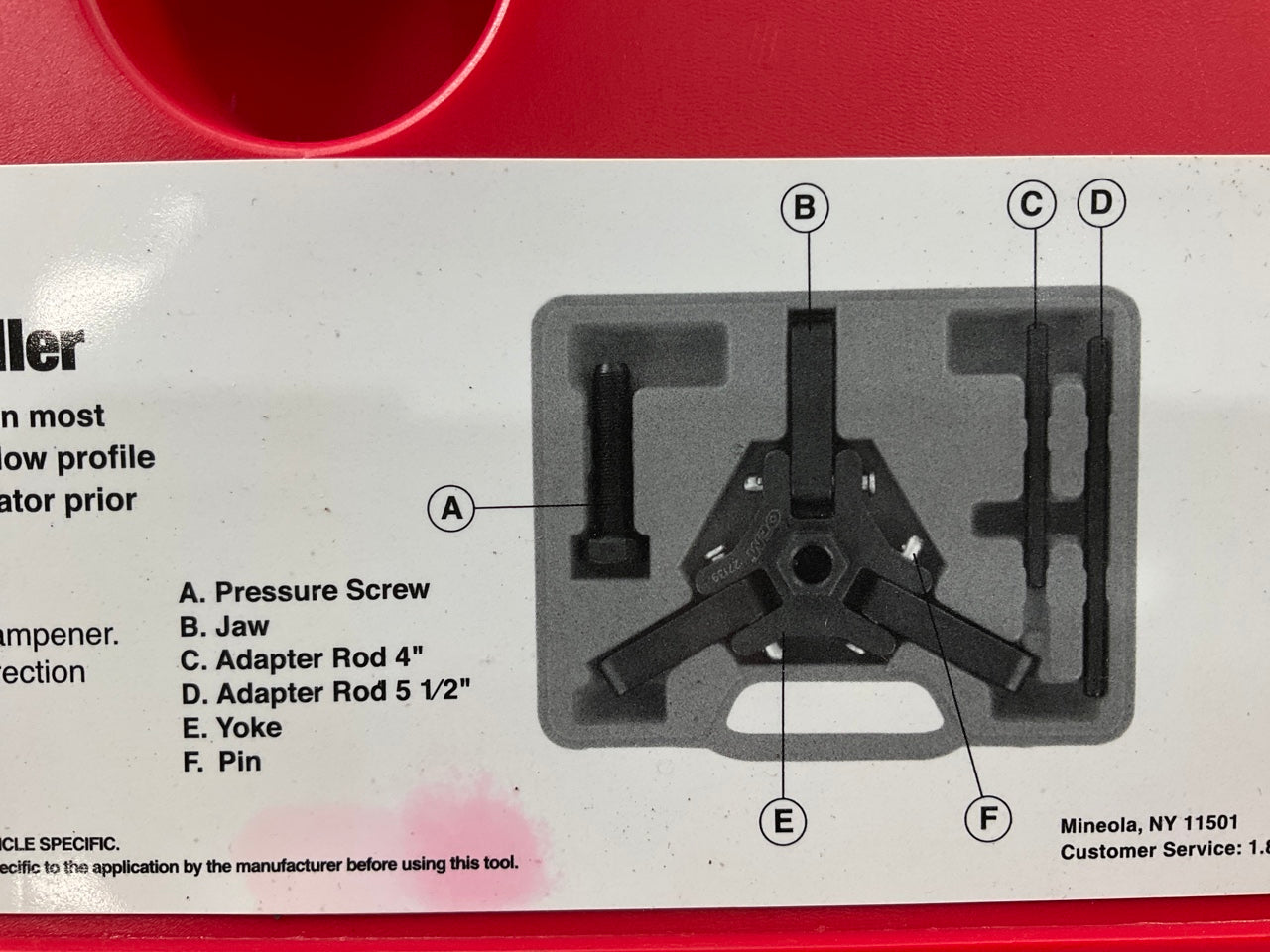 USED #7 OEM TOOLS 27139 Harmonic Damper, Balancer Removal Tool Set For Chrysler