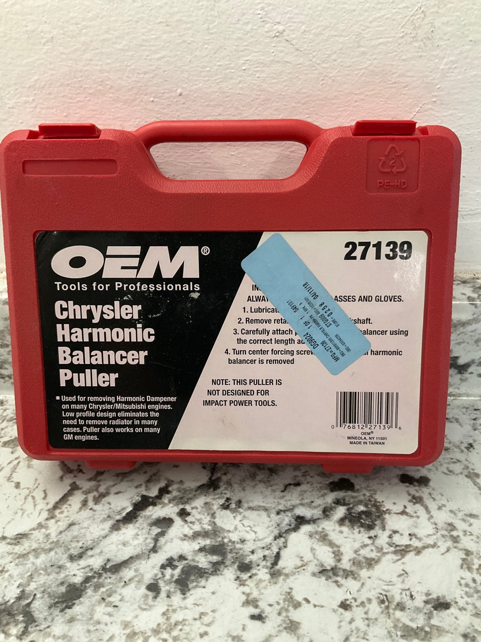 OEM TOOLS 27139 Harmonic Damper Puller, Balancer Removal Tool Set For Chrysler