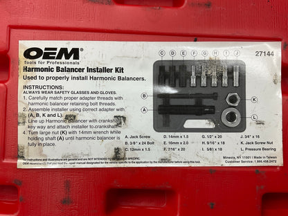 USED #29 OEM Tools 27144 Engine Harmonic Balancer Installer Tool Set