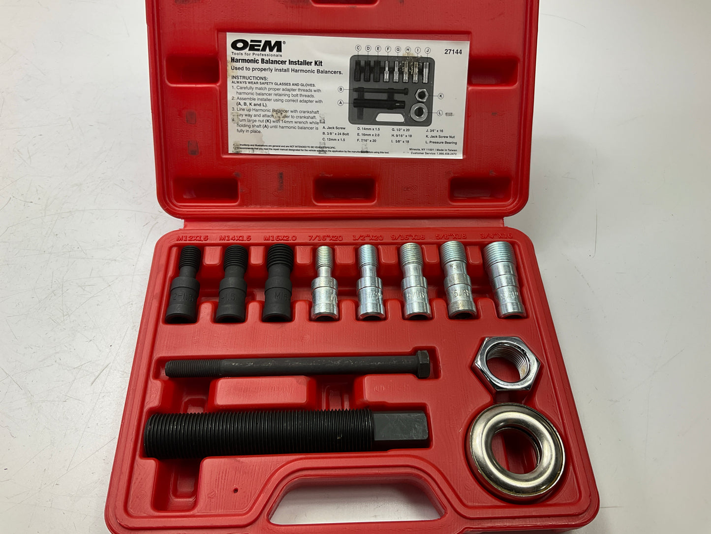 USED #38 OEM Tools 27144 Engine Harmonic Balancer Installer Tool Set