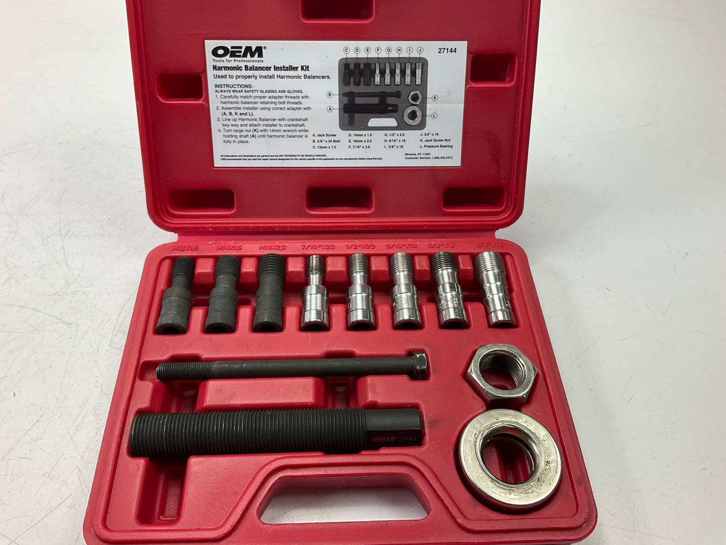 USED #39 OEM Tools 27144 Engine Harmonic Balancer Installer Tool Set