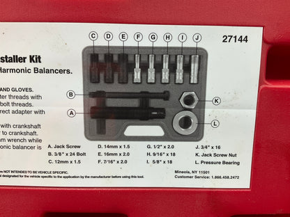 USED #39 OEM Tools 27144 Engine Harmonic Balancer Installer Tool Set