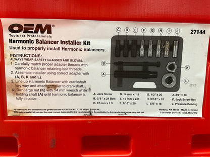 USED #40 OEM Tools 27144 Engine Harmonic Balancer Installer Tool Set