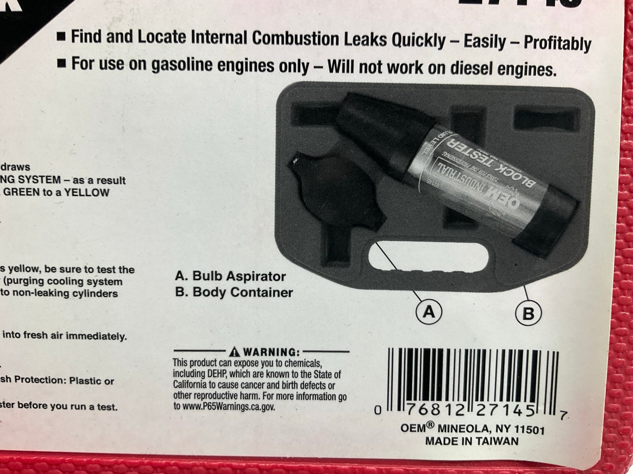 USED #1 - OEM TOOLS 27145 Combustion Leak Detector Block Tester Tool