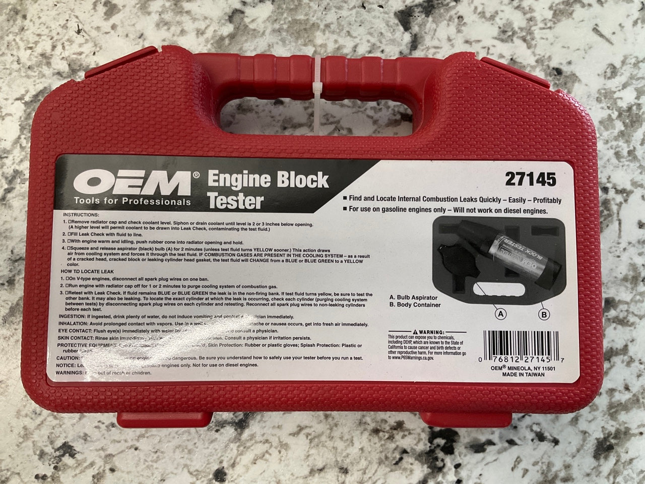 OEM TOOLS 27145 Combustion Leak Detector Block Tester Tool For Engine Blocks