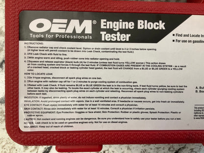 OEM TOOLS 27145 Combustion Leak Detector Block Tester Tool For Engine Blocks