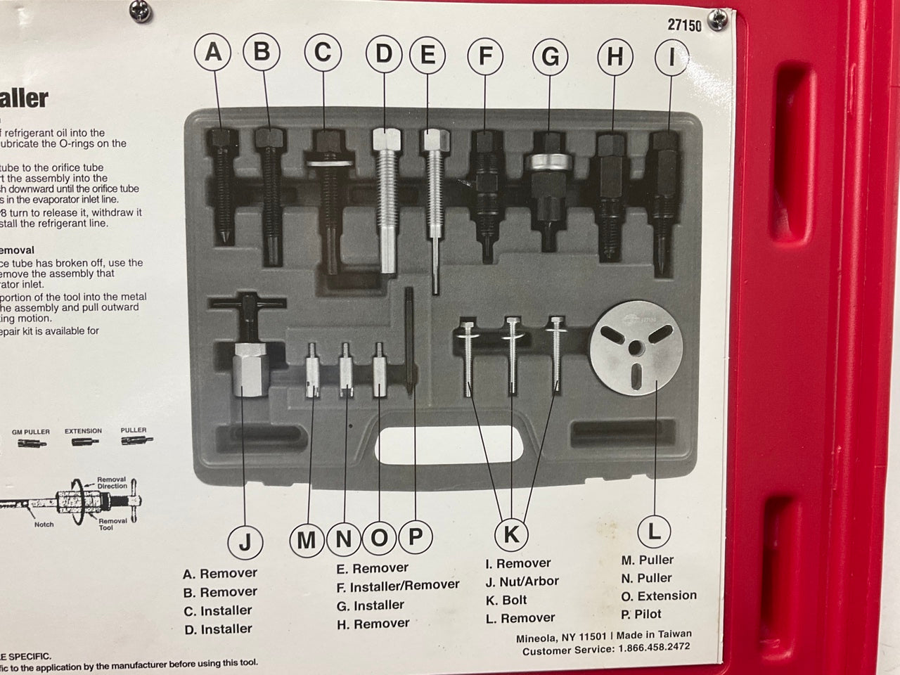 USED #12 - OEM TOOLS 27150 A/C Compressor Clutch Hub Removal Install Tool Set