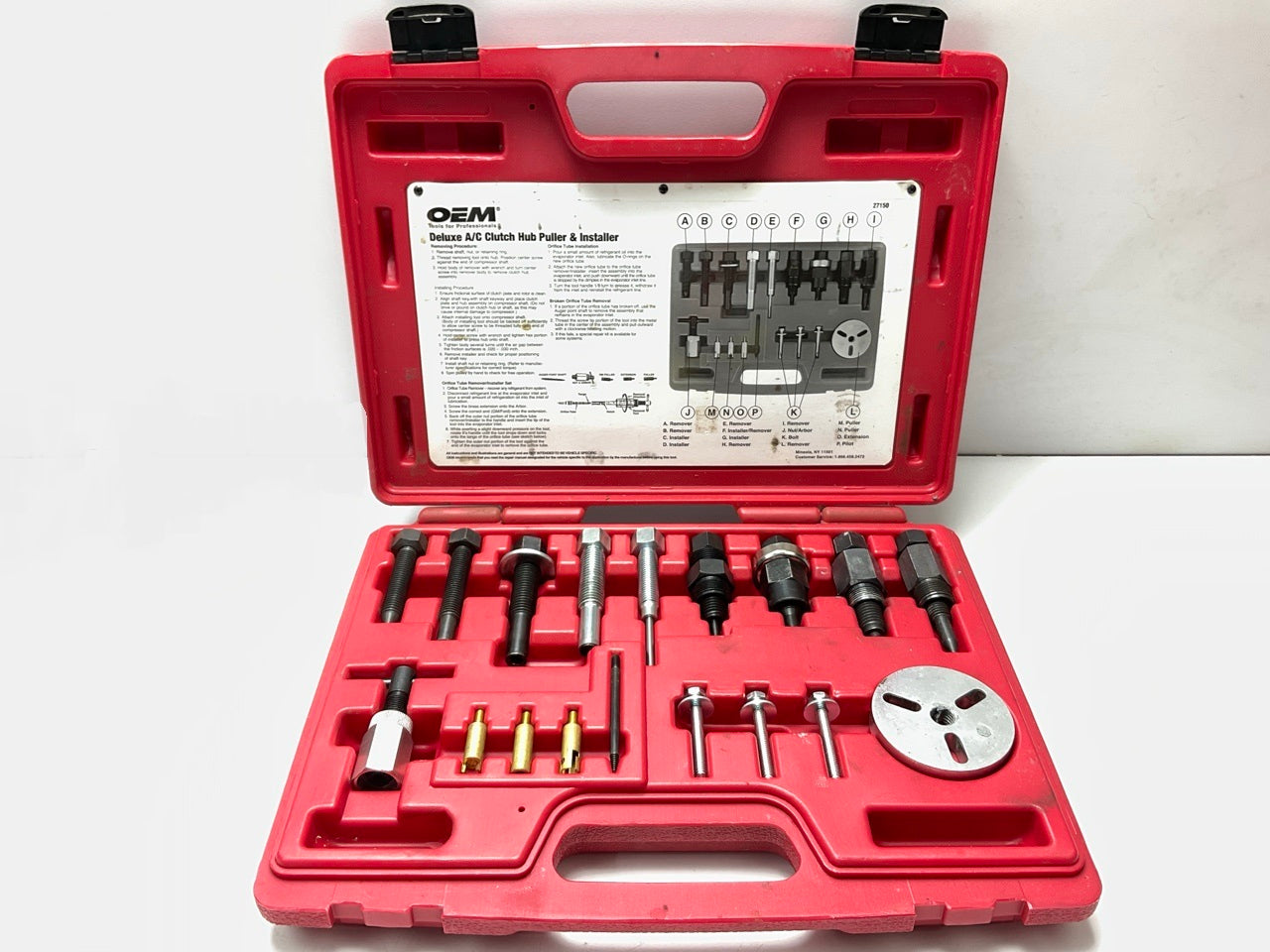 USED #14 - OEM TOOLS 27150 A/C Compressor Clutch Hub Removal Install Tool Set