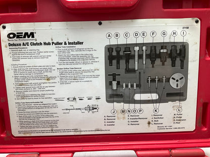 USED #14 - OEM TOOLS 27150 A/C Compressor Clutch Hub Removal Install Tool Set