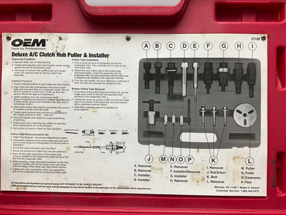 USED #17 - OEM TOOLS 27150 A/C Compressor Clutch Hub Removal Install Tool Set