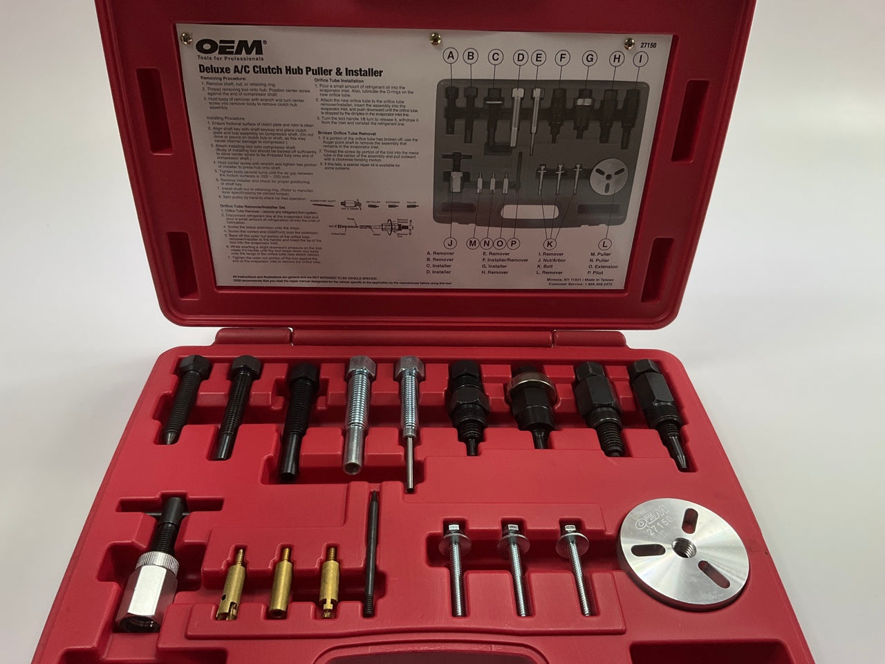 USED #21 OEM TOOLS 27150 A/C Compressor Clutch Hub Removal Install Tool Set Kit