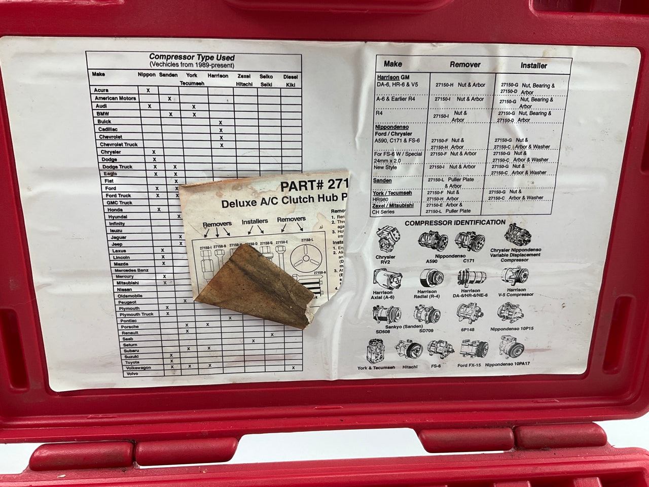 USED #22 - OEM TOOLS 27150 A/C Compressor Clutch Hub Removal Install Tool Set
