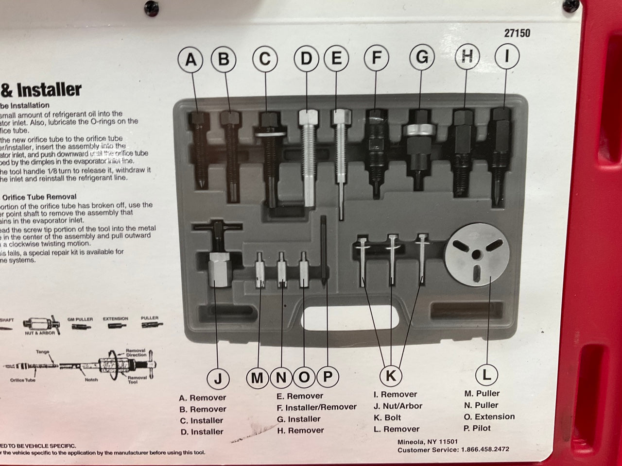 USED #31 OEM TOOLS 27150 A/C Compressor Clutch Hub Removal Install Tool Set Kit