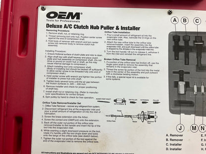 USED #32 - OEM TOOLS 27150 A/C Compressor Clutch Hub Removal Install Tool Set