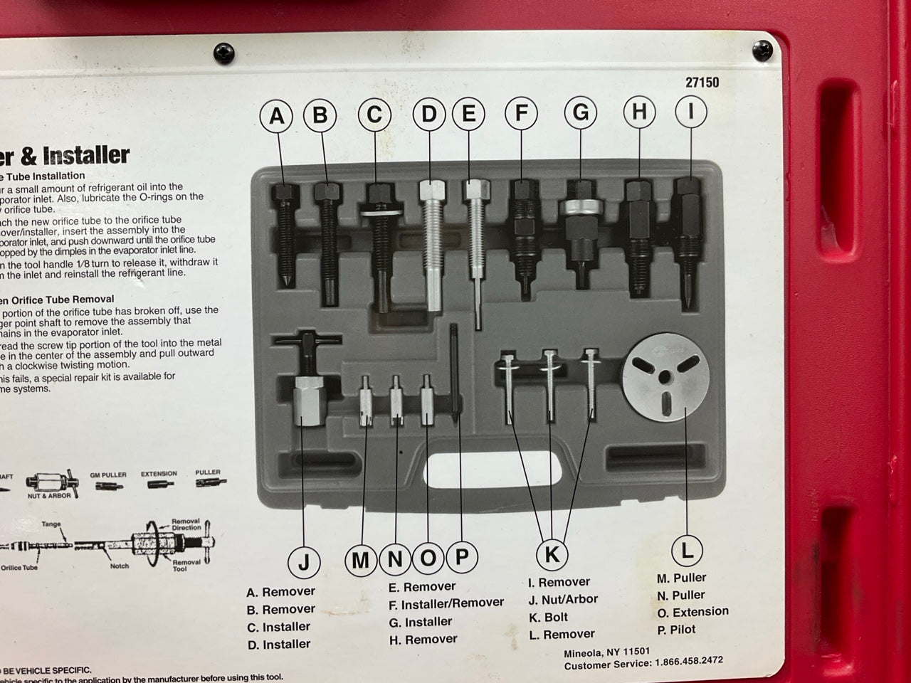 USED #34 - OEM TOOLS 27150 A/C Compressor Clutch Hub Removal Install Tool Set