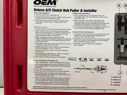 USED #41 OEM TOOLS 27150 A/C Compressor Clutch Hub Removal Install Tool Set Kit