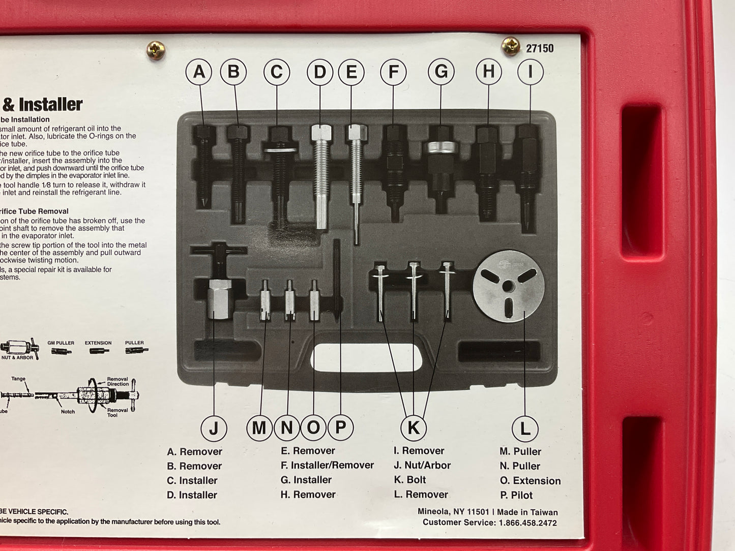 USED #45 OEM TOOLS 27150 A/C Compressor Clutch Hub Removal Install Tool Set Kit
