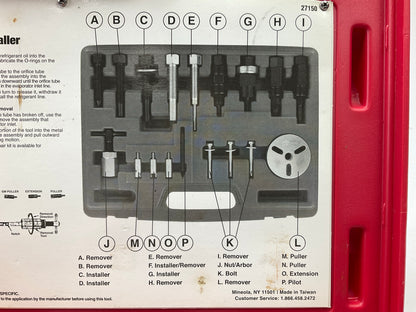 USED #46 OEM TOOLS 27150 A/C Compressor Clutch Hub Removal Install Tool Set Kit