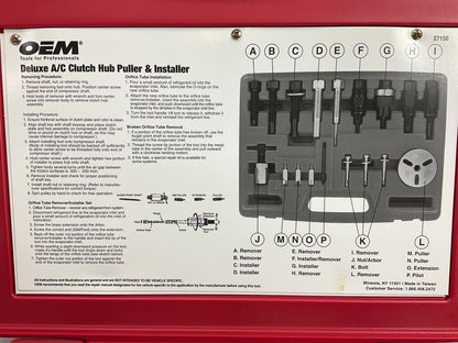 USED #47 - OEM TOOLS 27150 A/C Compressor Clutch Hub Removal Install Tool Set