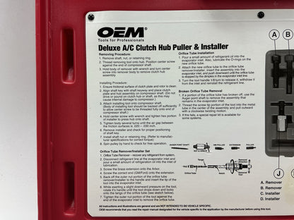 USED #50 - OEM TOOLS 27150 A/C Compressor Clutch Hub Removal Install Tool Set