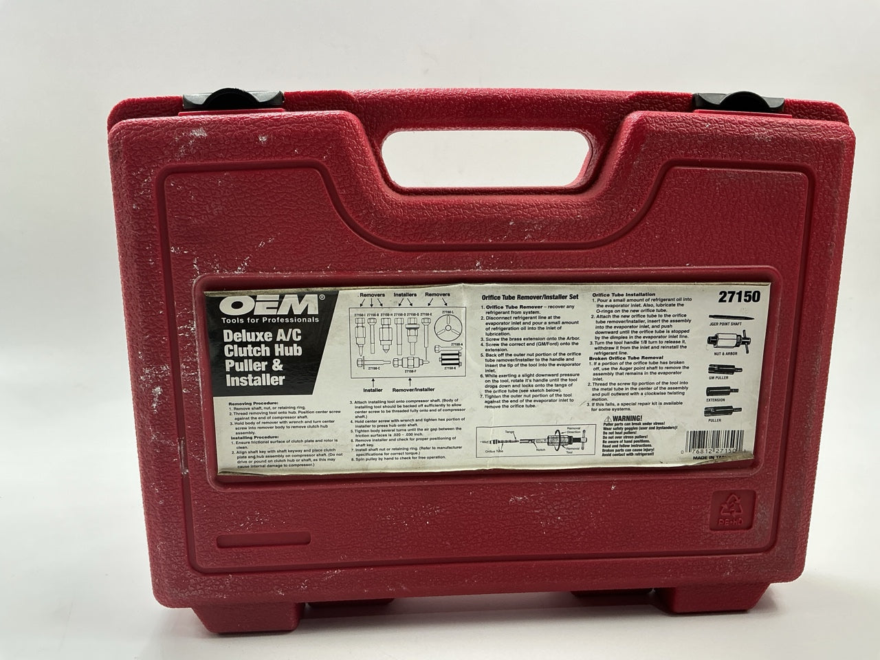 USED #50 - OEM TOOLS 27150 A/C Compressor Clutch Hub Removal Install Tool Set