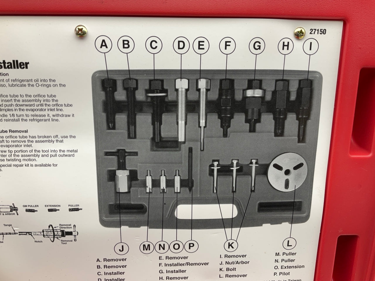 USED # 55 - OEM TOOLS 27150 A/C Compressor Clutch Hub Removal Install Tool Set