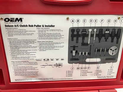 USED # 55 - OEM TOOLS 27150 A/C Compressor Clutch Hub Removal Install Tool Set