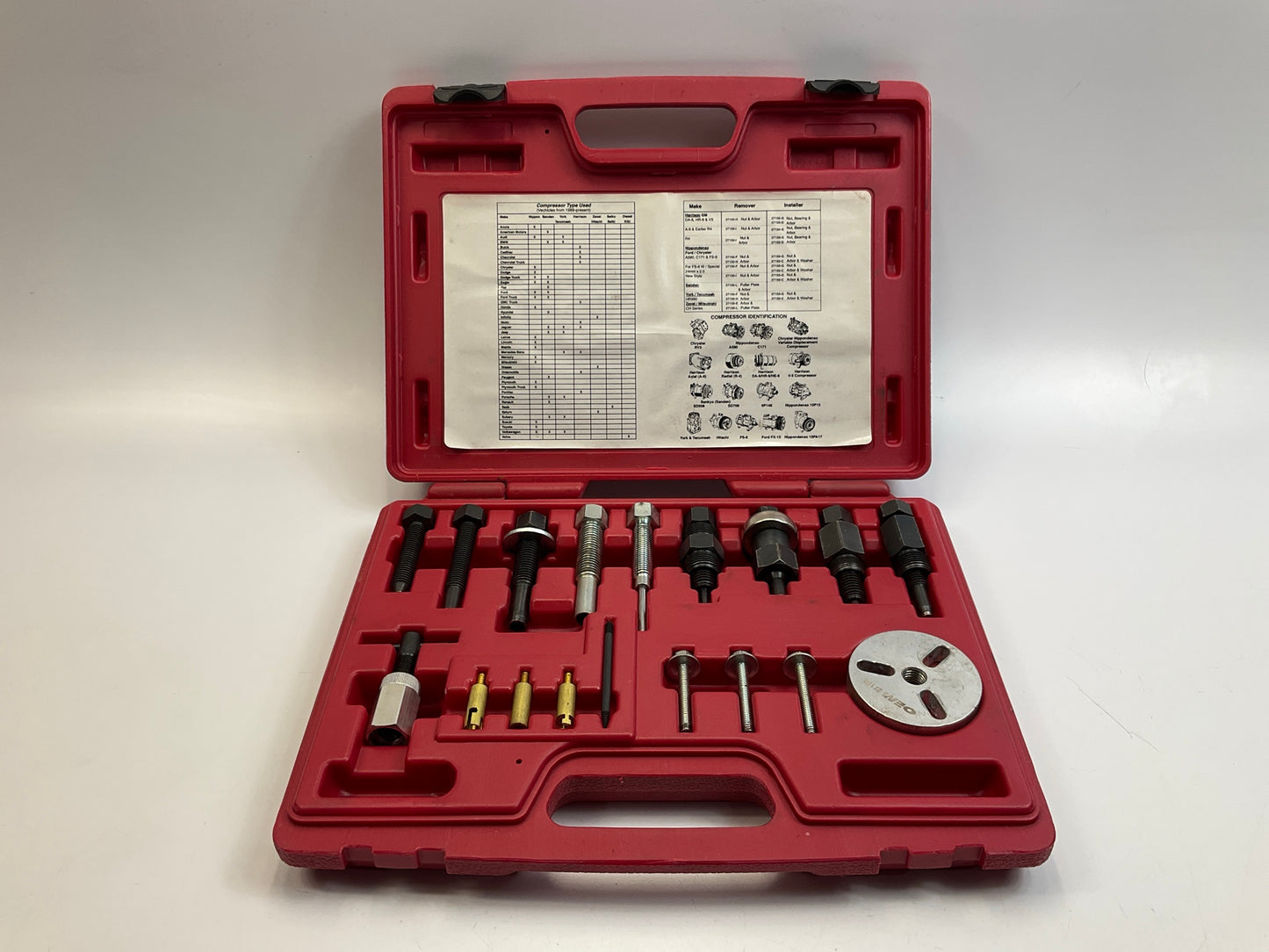 USED #57 OEM TOOLS 27150 A/C Compressor Clutch Hub Removal Install Tool Set Kit