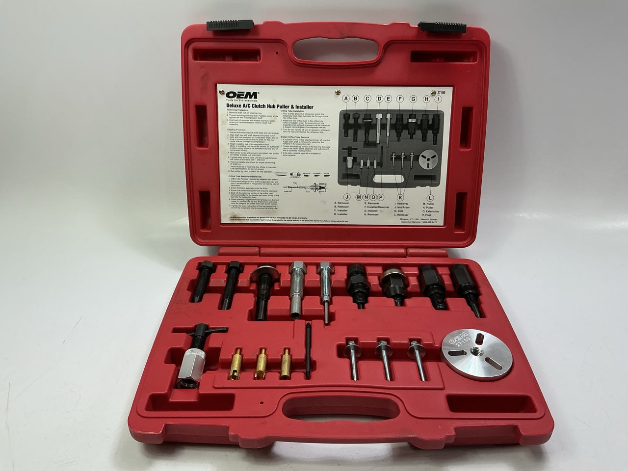 USED #60 - OEM TOOLS 27150 A/C Compressor Clutch Hub Removal Install Tool Set