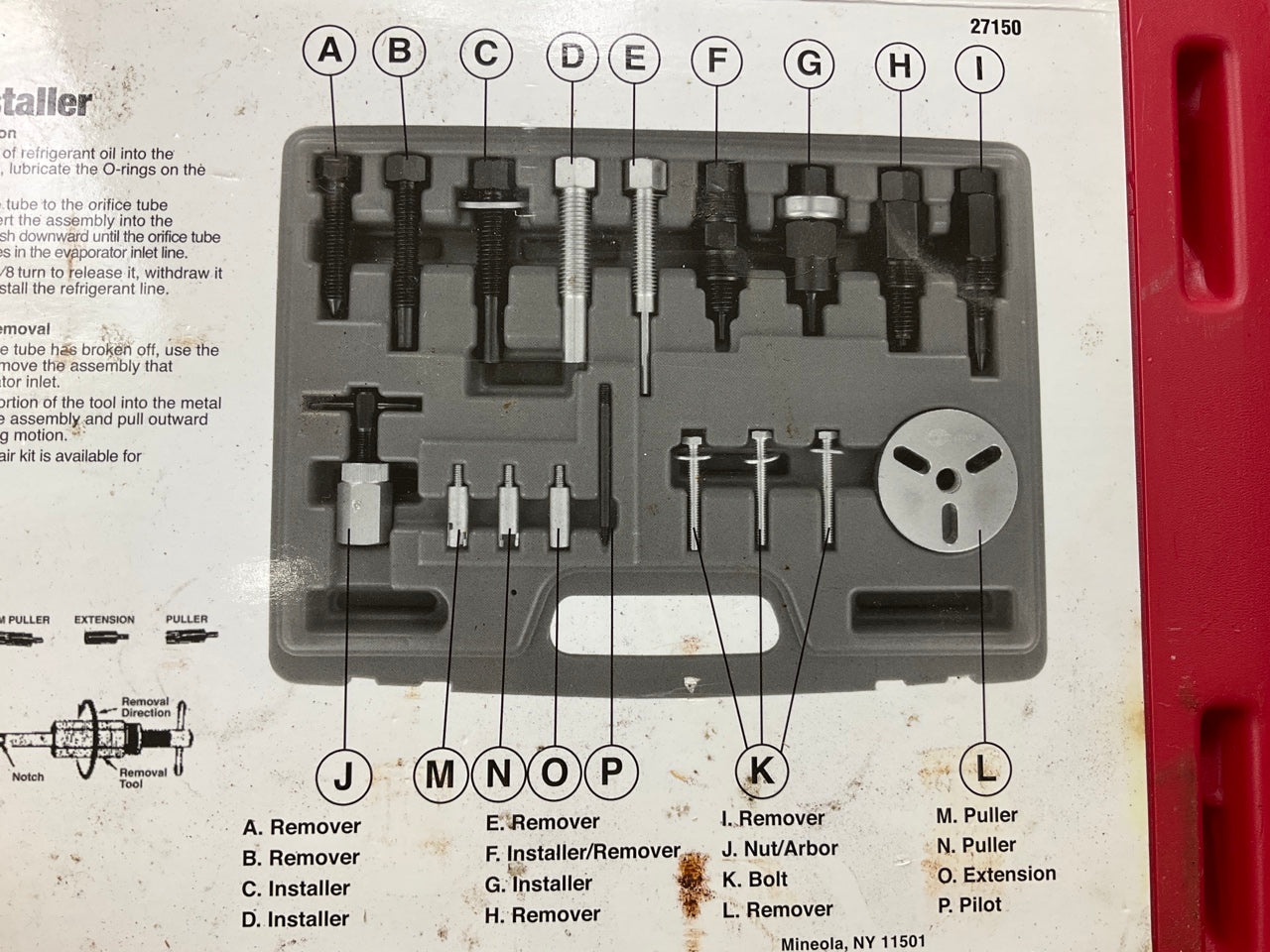 USED # 1 Oem Tools 27150 A/C Compressor Clutch Hub Removal Install Tool Set Kit