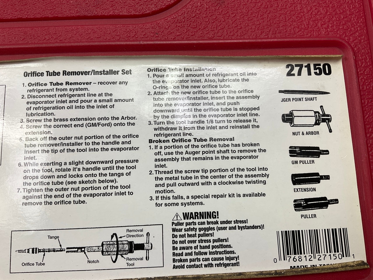 USED # 1 Oem Tools 27150 A/C Compressor Clutch Hub Removal Install Tool Set Kit