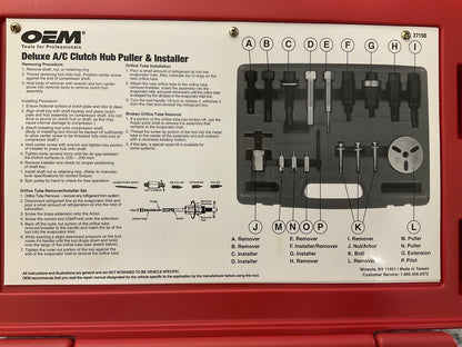 OEM TOOLS 27150 A/C Compressor Clutch Hub Removal & Installation Tool Set Kit