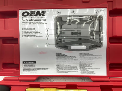 USED #12 OEM TOOLS 27160 Fuel Pump Replacement Tool Set Kit For GM Chrysler Ford