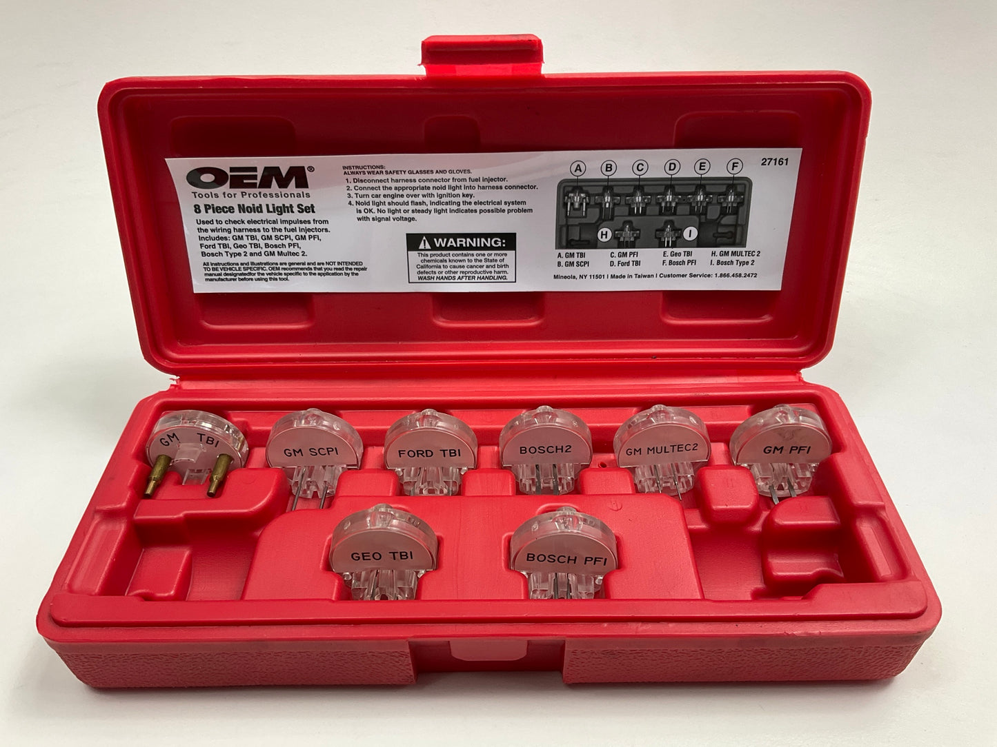 OPENED - OEM Tools 27161 8-piece Noid Light Set -  FUEL INJECTOR SYSTEM TESTER