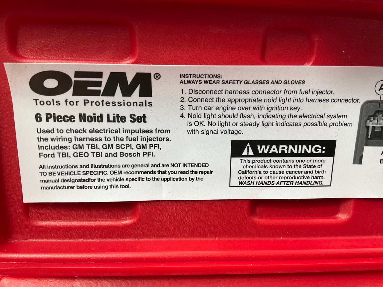 USED #1 - OEM Tools 27161 8-piece Noid Light Set -  FUEL INJECTOR SYSTEM TESTER