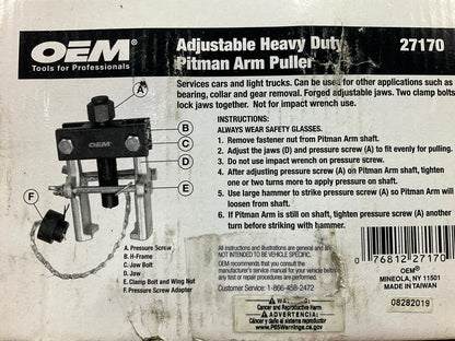 USED #31 - OEM Tools 27170 Heavy Duty Pitman Arm Puller Pull
