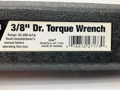 USED #7 - OEM Tools 27173 3/8'' Drive Click Style Torque Wrench 20-200 Inch/Lbs.